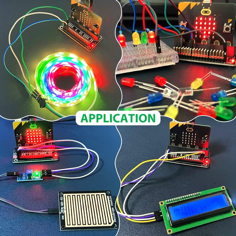 GeeekPi Basic Starter Kit for BBC Micro:bit (V2 Included), Blocks and Python Code, Multiple Sensors Project Examples, Detailed Tutorial Included