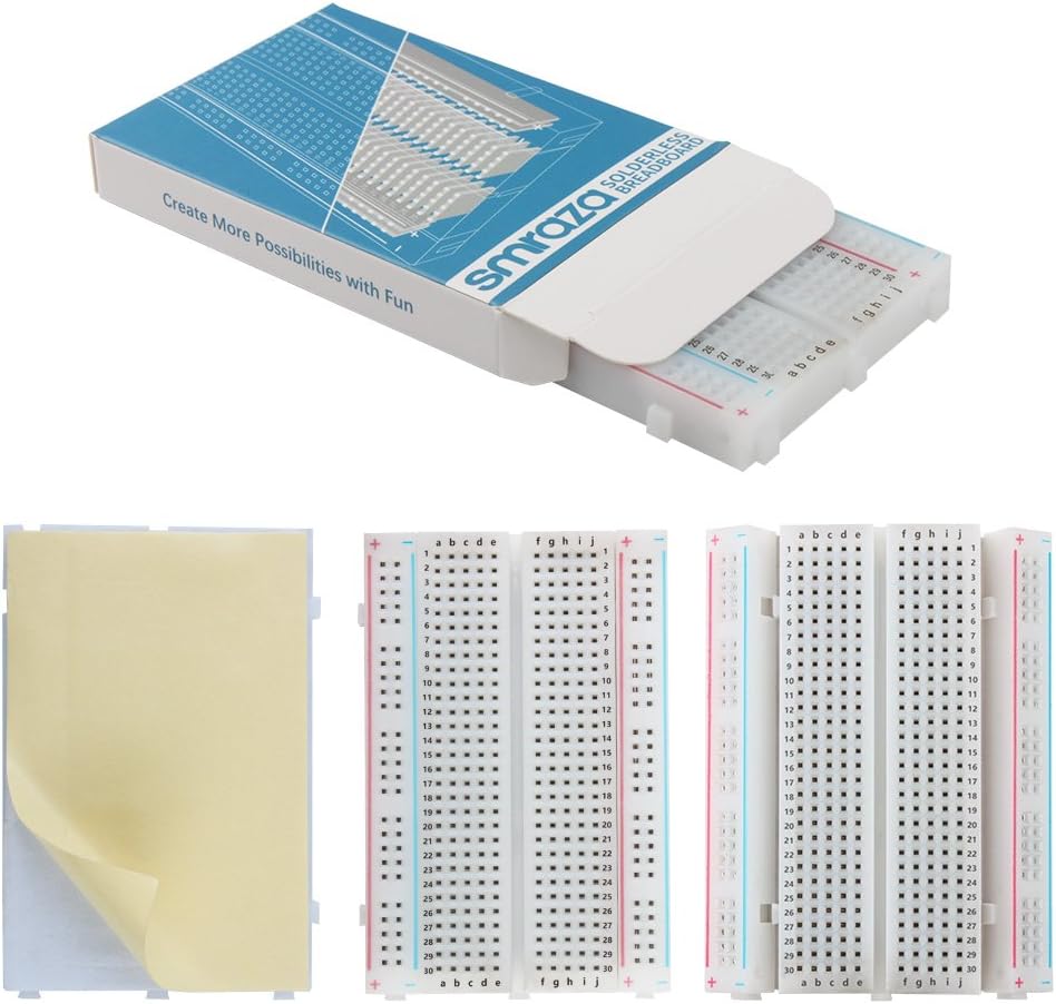 Smraza Basic Starter Kit with Breadboard, Power Supply, Jumper Wires, Resistors, LED, Compatible with Arduino R3, Mega2560, Nano, Raspberry Pi