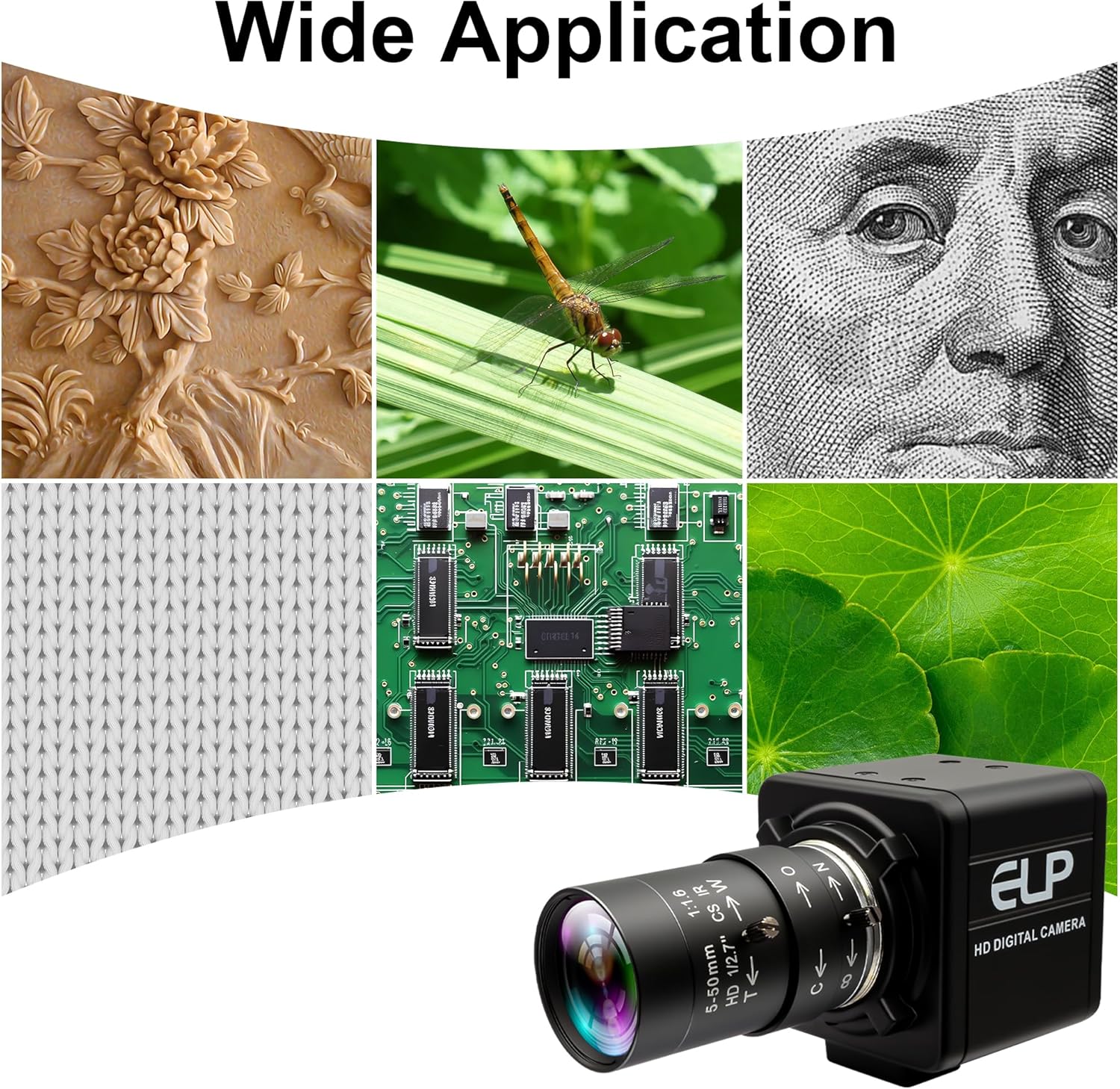 USB Camera 1080P High Speed 260fps 5-50mm 10X Optical Zoom Lens 2MP USB Webcam Manual Close up Zoom in and Out,UVC Computer Comference Golf Swing Camera for Raspberry Pi Windows Mac