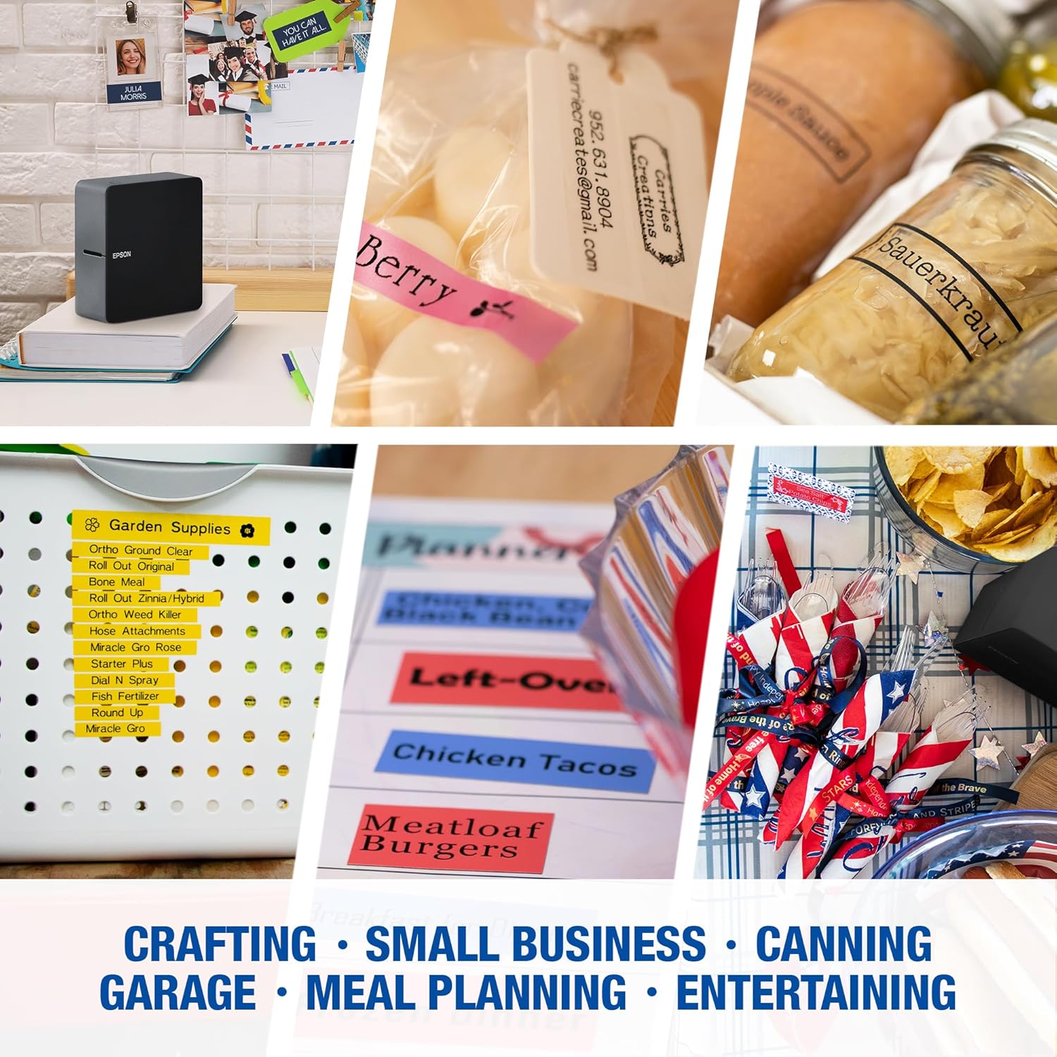 LABELWORKS Epson LW-C610PX-BLK Premium Portable Bluetooth Label Machine Printer – Create Sticker Labels for Crafts and Organization, Ideal for Small Business, Designer Tape Supported, App Compatible