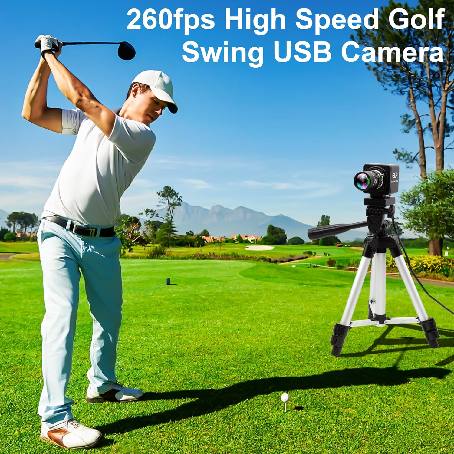 USB Camera 1080P High Speed 260fps 5-50mm 10X Optical Zoom Lens 2MP USB Webcam Manual Close up Zoom in and Out,UVC Computer Comference Golf Swing Camera for Raspberry Pi Windows Mac