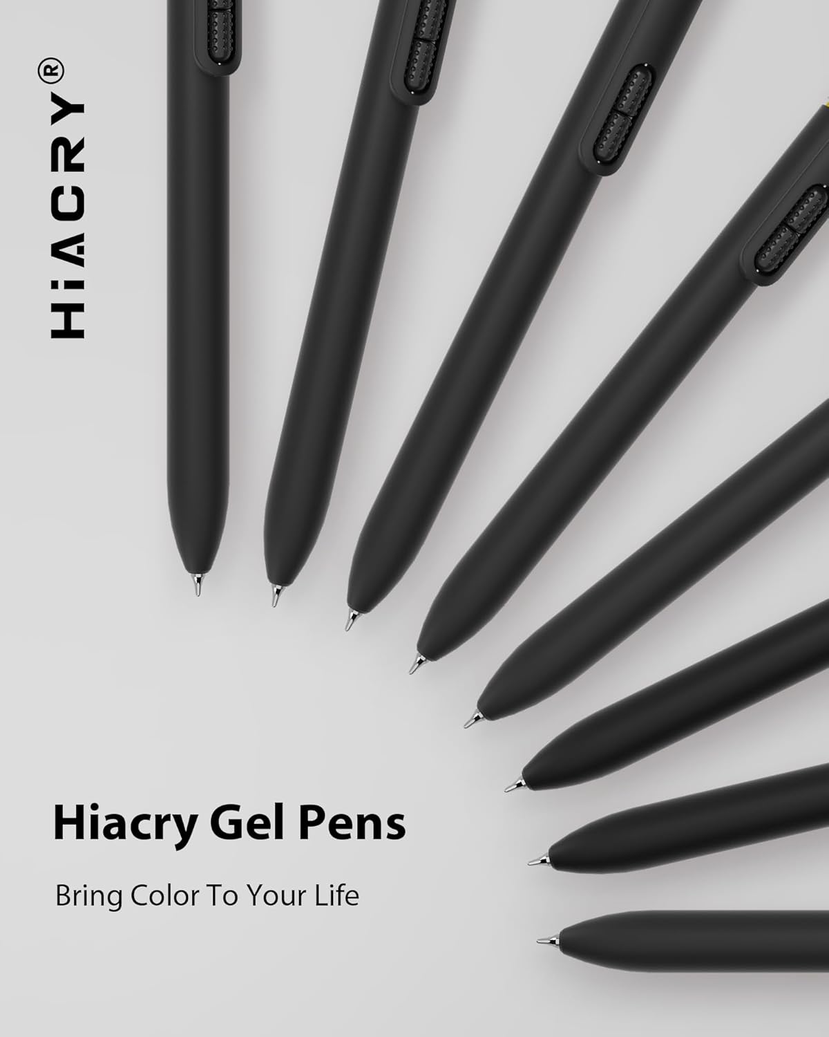 Hiacry 8 Pcs Gel Pens - 0.7mm Fine Point Smooth Writing Black Ink, Quick-Dry Long Lasting Fidge Pens, School & Office Supplies for Men Women (8 Count, Black Ink)