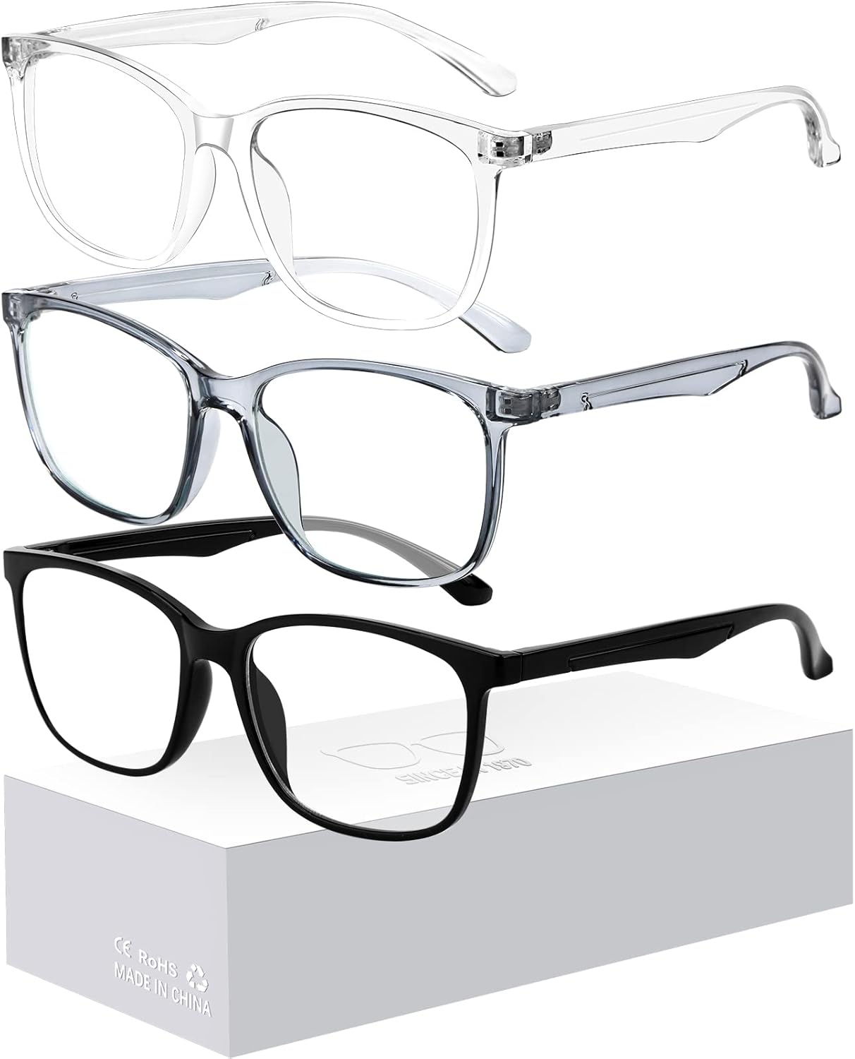 Oilway Blue-Light Blocking Glasses for Women Men - 3Pack Computer Reading/Gaming/TV/Phones Glasses Anti Eyestrain