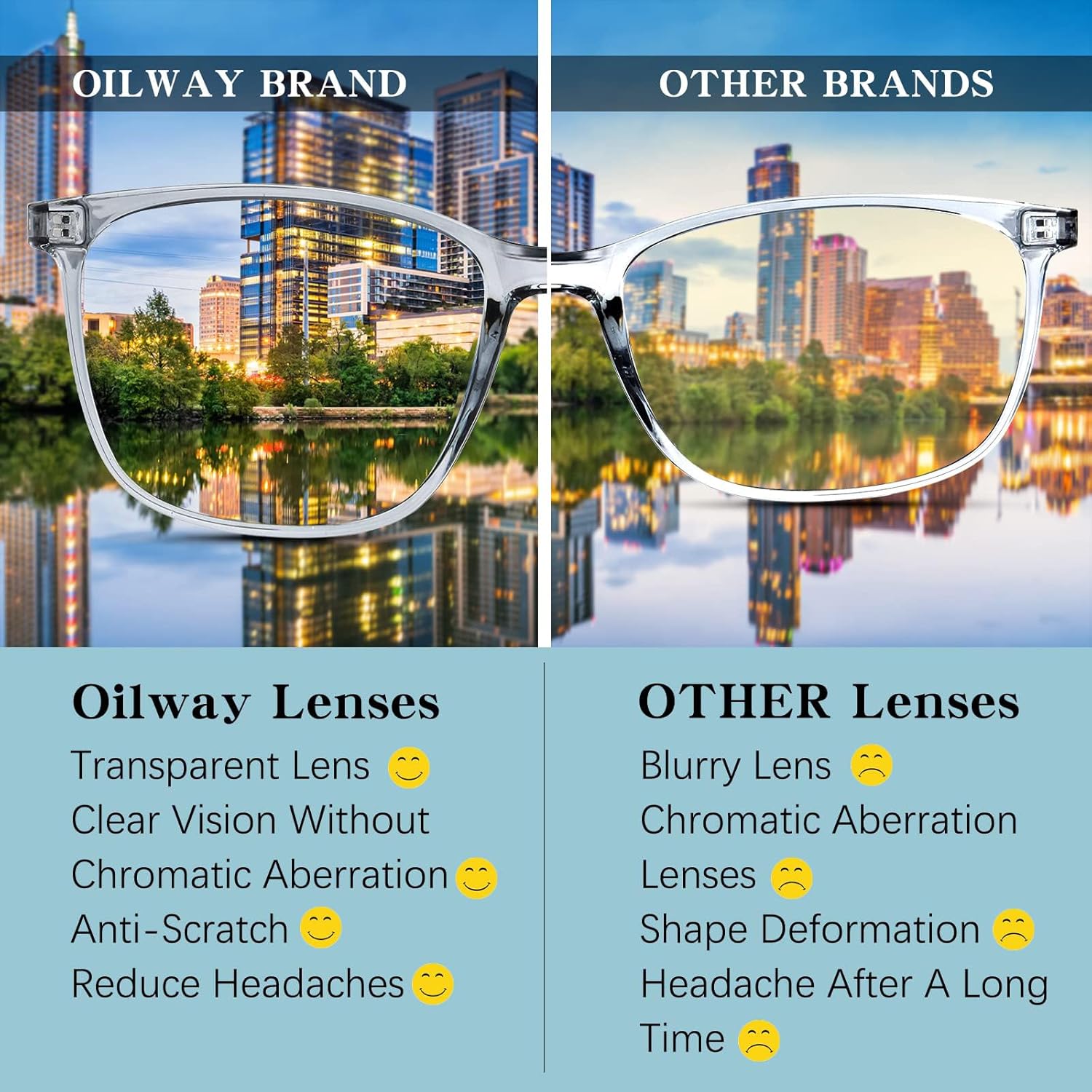 Oilway Blue-Light Blocking Glasses for Women Men - 3Pack Computer Reading/Gaming/TV/Phones Glasses Anti Eyestrain