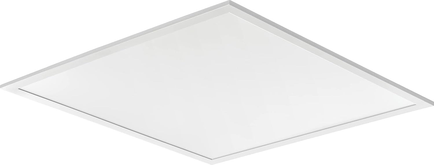 Lithonia Lighting CPX LED Flat Panel Light, 2Ftx2Ft LED Light Panel, Ceiling Lighting Fixture, 2500/3200/4000 Adjustable Lumens, 3500K/4000K/5000K Switchable CCT, Smooth Satin Lens, White (4-Pack)