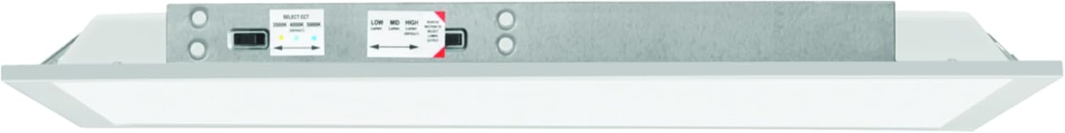 Lithonia Lighting CPX LED Flat Panel Light, 2Ftx2Ft LED Light Panel, Ceiling Lighting Fixture, 2500/3200/4000 Adjustable Lumens, 3500K/4000K/5000K Switchable CCT, Smooth Satin Lens, White (4-Pack)