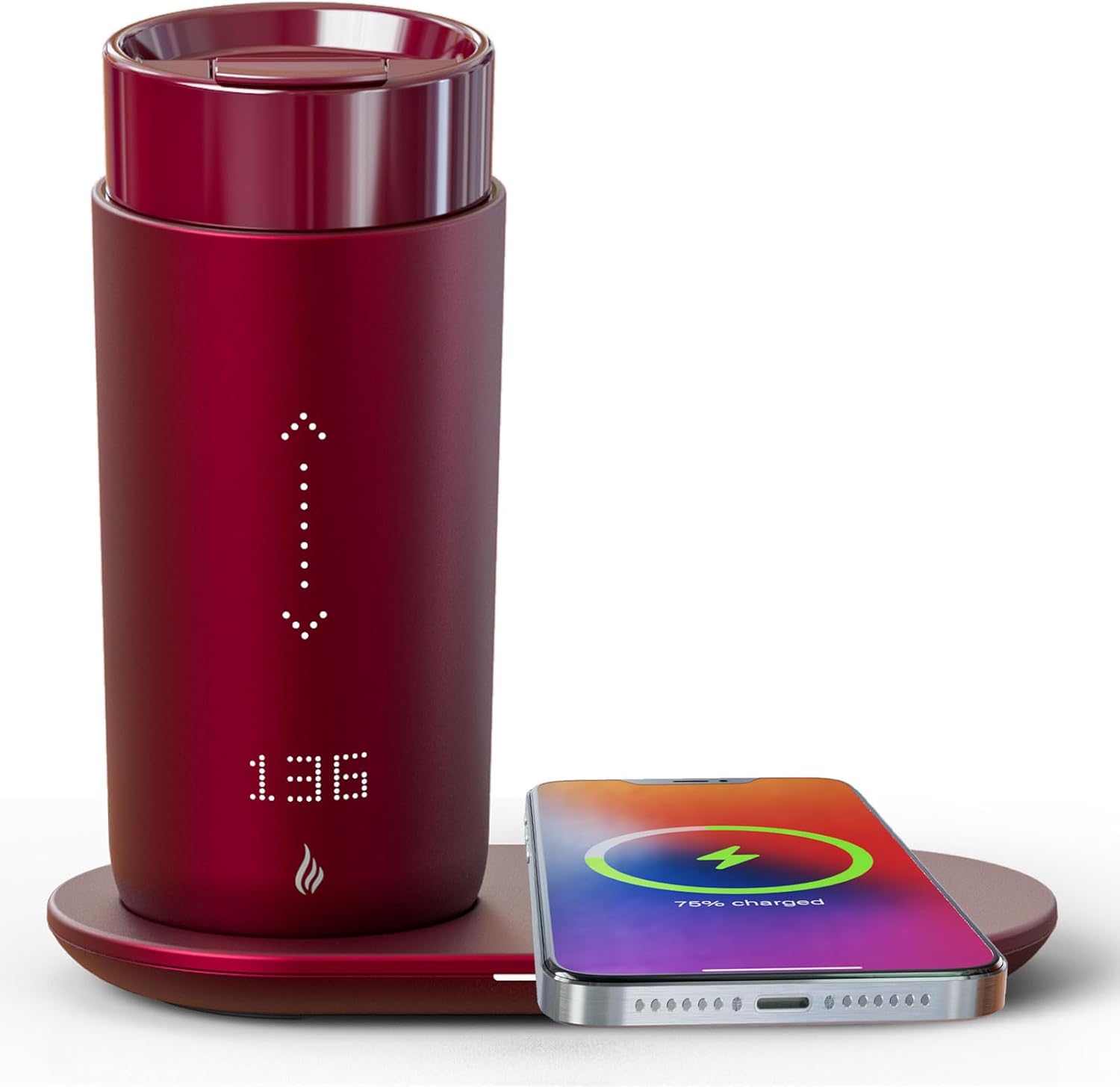 Control Heated Coffee Self Heating Travel 1.1234 Oz App Controlled Mug 0.21323-2.1345 Hour Display Keep Hot Fast Base HONGFENSE