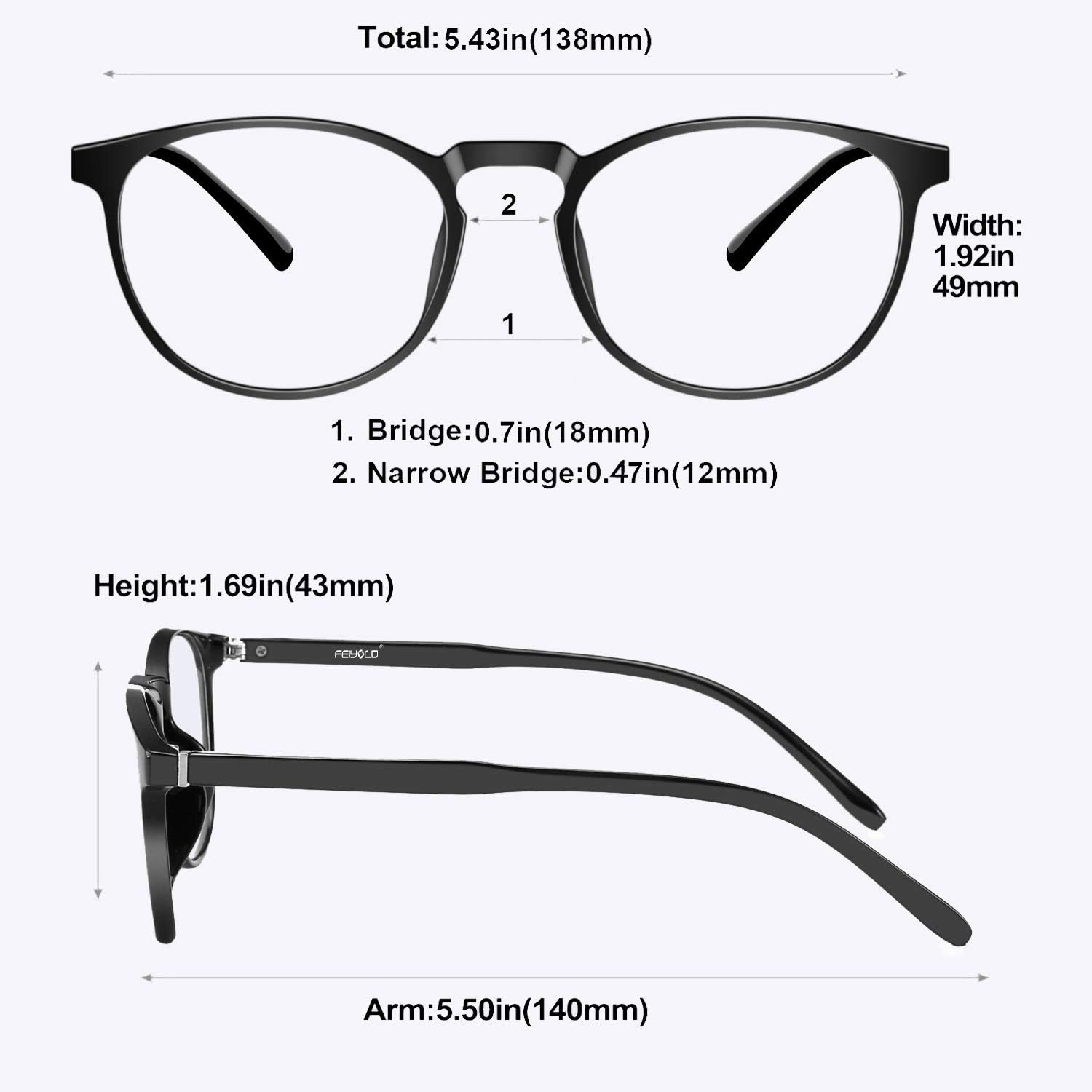 Blue Light Blocking Glasses Women/Men,Retro Round Anti Eyestrain Computer Gaming Glasses(2Pack)