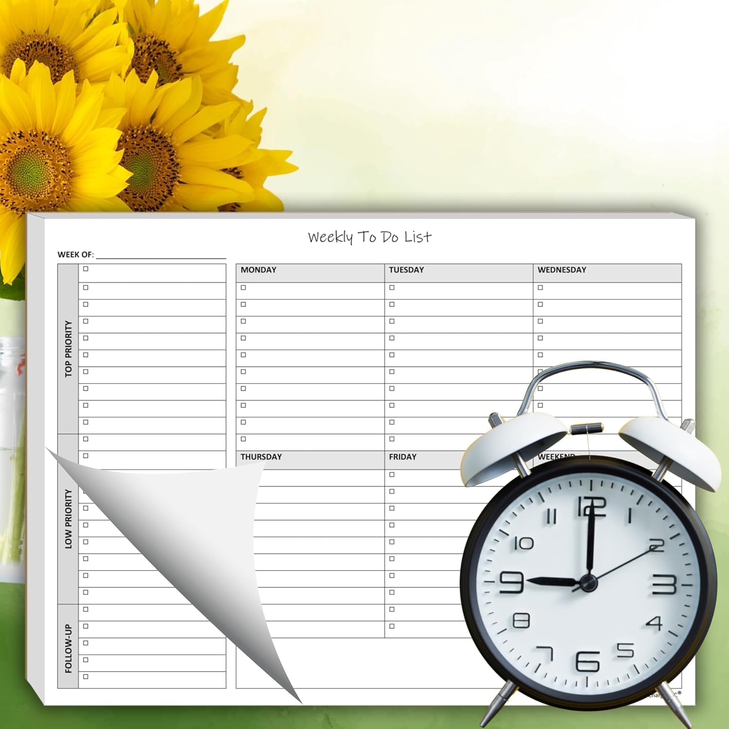 Life Charge Weekly To Do List Planner Notepad, 60 Page Task Planning Pad with Daily Checklist, Priority To-Do Checkboxes & Notes, Desk Notebook for Office Organization & Productivity, 8.5 x 11