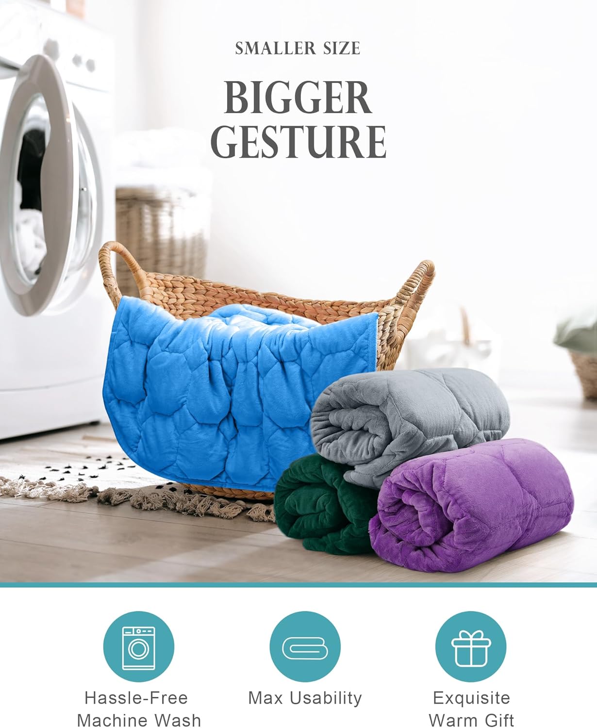 Cottonblue Weighted Lap Blanket 7lbs, Cozy Luxury Crystal Velvet Weighted Blanket for Adults, Small Weighted Blanket for Relaxation, Sleeping, Travel, Grey, 29" x 24"