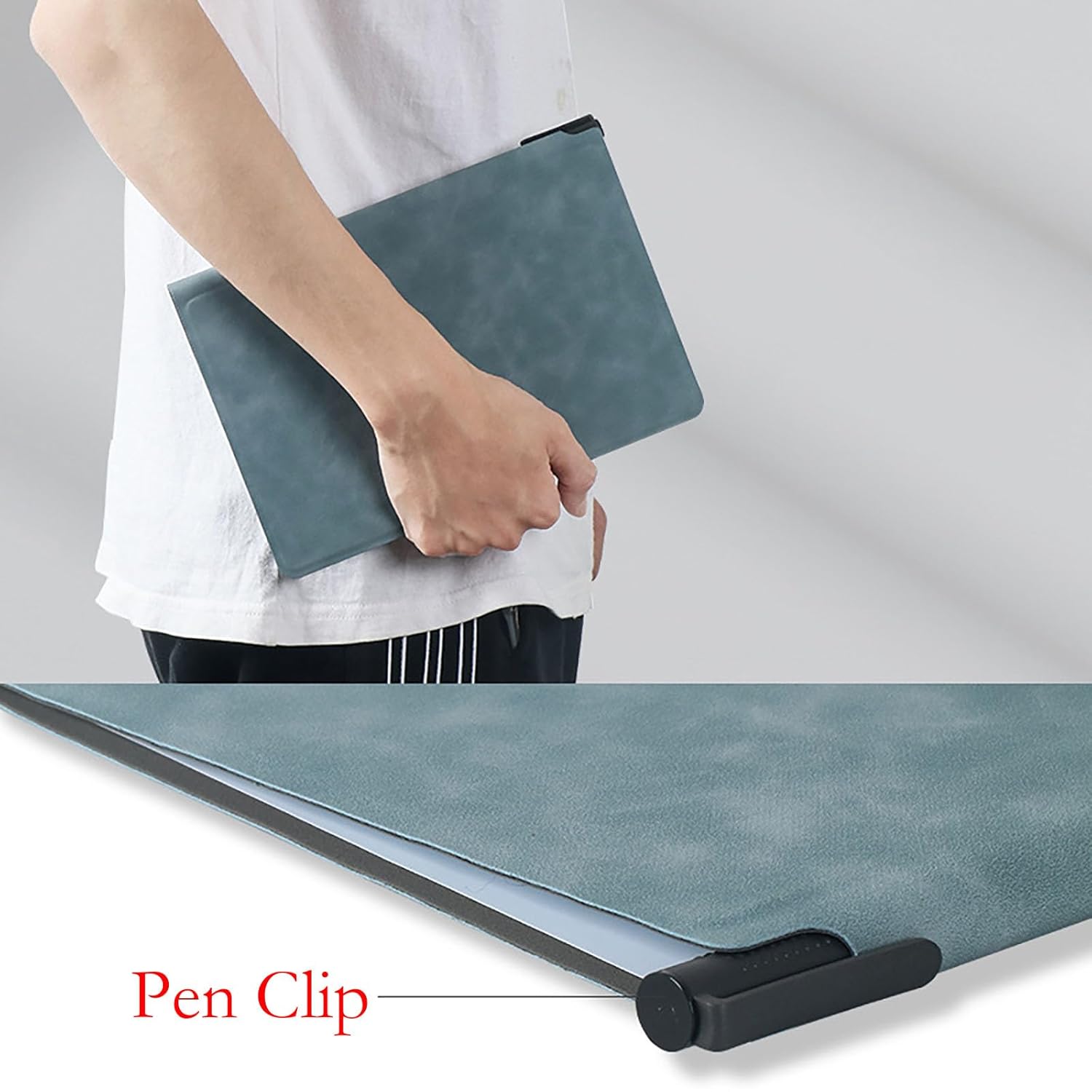 Wipeable Notebook with a Wipeable Pen and Rag, 9 Inch x 5.8 Inch Blue A5 Size PU Hardcover for Office and Taking Notes