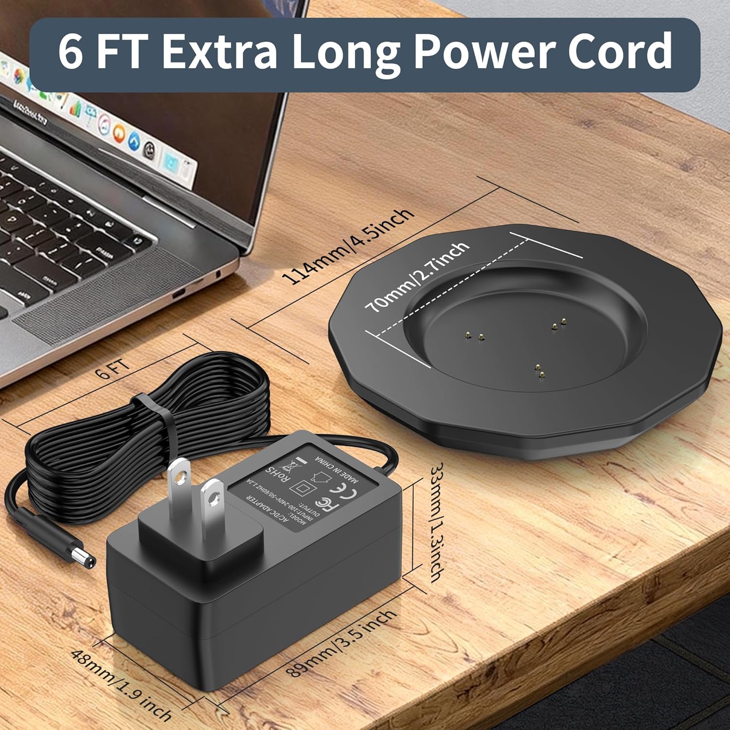 Charging Coaster 2 Compatible with Emb-er Mug 2 & 1, Charger for Cordless Coffee Cup Warmer, Temperature Control Smart Mug2 Power Cord