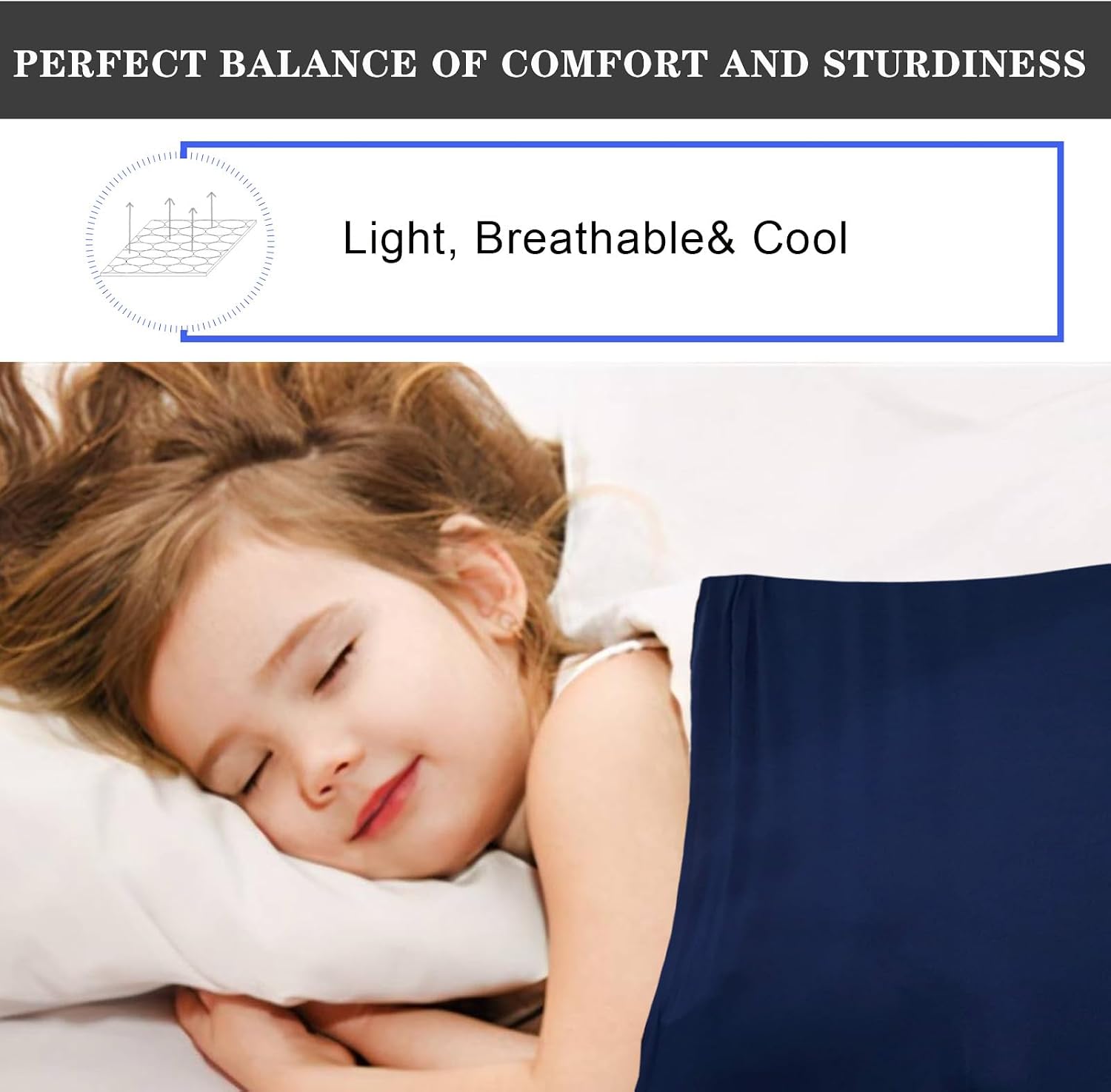 Ntomtuex Sensory Bed Sheet for Compression Reduced Pressure Weighted Blanket to Keep Nice Sleeping Comfortable with Light Breathable Polyester, Blue, 54"x60"