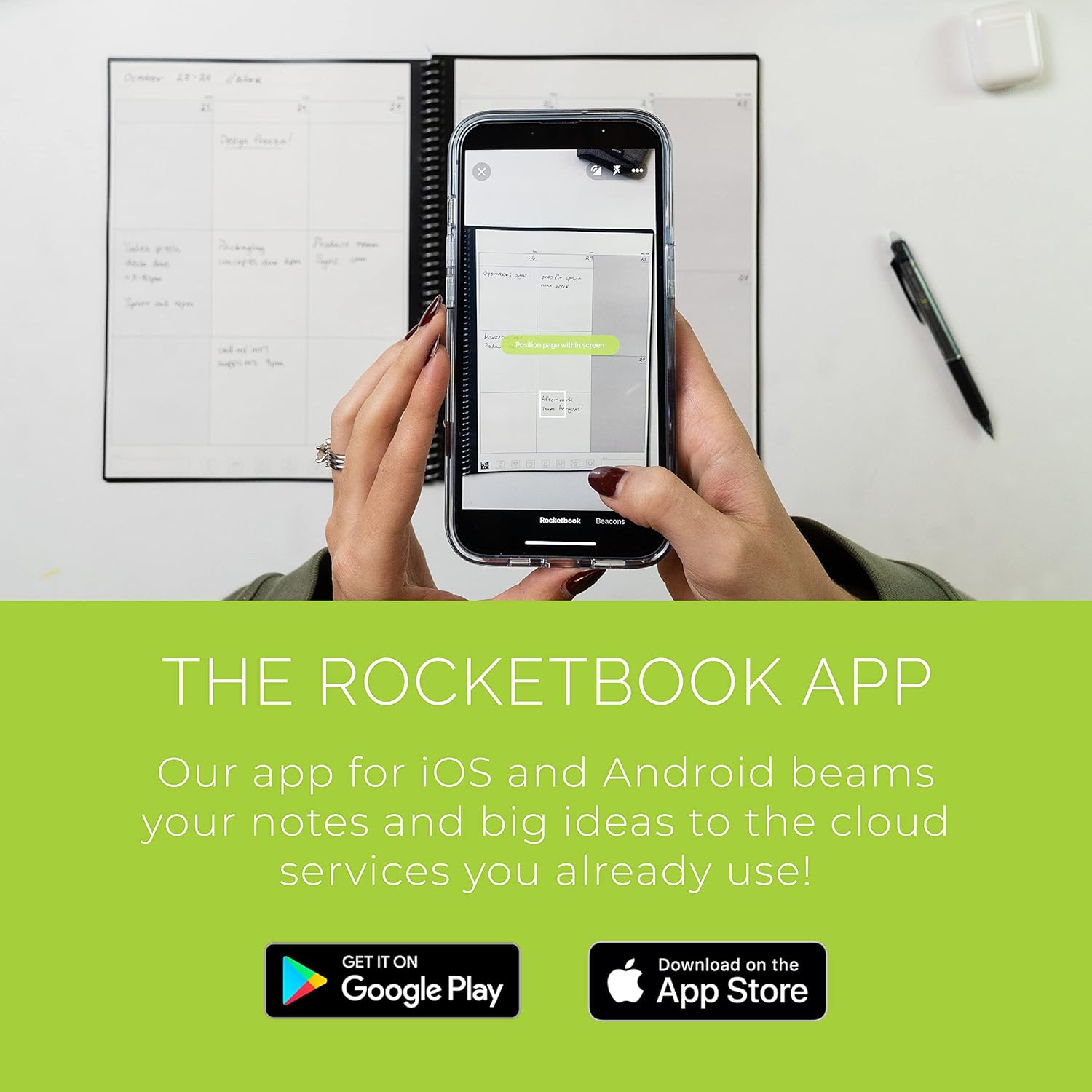 Rocketbook Fusion Plus Smart Reusable Notebook Planner, Notetaking and Planning In One, Letter Size 8.5x11, Black